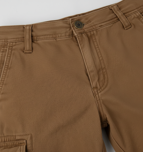 Summer Men's Brown <b>Cargo</b> Shorts, Breathable Cotton Casual Multi-Pocket Outdoor <b>Work</b> Travel - Product Image 6
