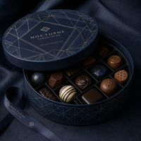 Boîte cadeau en papier kraft écologique de luxe à bords roulés pour chocolat, emballage artisanal personnalisé pour confiseries