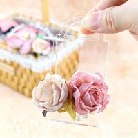 Boîtes à bonbons transparentes en acrylique, sacs pour mariage, fête, arrangement de table haut de gamme, panier triangulaire en plastique avec poignée, boîte cadeau