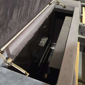 Meubles de lit TV de luxe personnalisés PZCN HOME pour chambre <span class=keywords><strong>à</strong></span> coucher villa avec base en bois <span class=keywords><strong>à</strong></span> <span class=keywords><strong>lattes</strong></span> et cheminée - Product Image 5