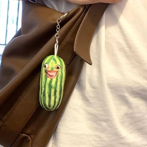 Watermelon Strips Plush Keychain Watermelon Design Keychain Fruit <b>Doll</b> Keyrings Gift <b>Accessory</b> for Birthdays and Parties - Product Image 4