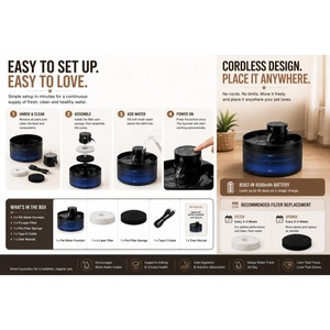 เครื่องกรองน้ำอัตโนมัติแบบหมุนเวียน รุ่นใหม่ 3.2 ลิตร พร้อมไส้กรองแบบเงียบ สำหรับสัตว์เลี้ยง - Product Image 4