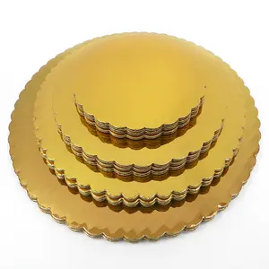 Tambor redondo dourado superior, base grossa de 4 "6" 8 "9" 10 "12" 14 "placa de bolo