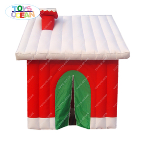 Casa inflable con temática navideña personalizada, casa de tienda inflable de Papá Noel, gruta inflable de Santa - Product Image 3