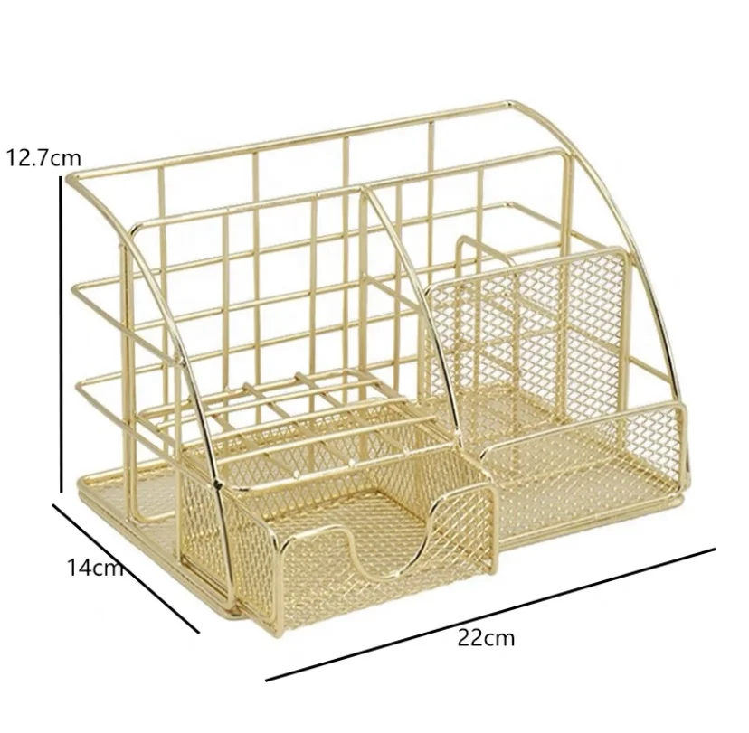Металлический держатель для карандашей из золотистой проволоки или l-держатель, корзина для хранения или Настольный Органайзер