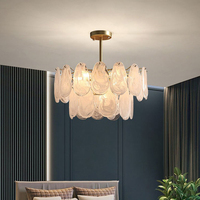 Lustre moderne créatif en verre nuageux, luminaire suspendu pour plafond, 3 niveaux, rond, en verre cristal
