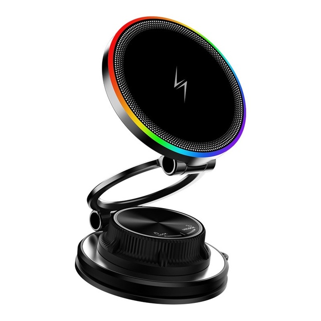 2026 New Car Phone Holder with Vacuum Adsorption and Magnetic Wireless Charging 15W