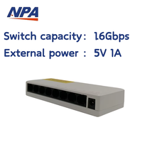 Commutateur réseau 8 ports 10/100 Mbps, commutateur Ethernet de bureau en plastique, 1,6 Gbps, Plug and Play pour la maison, le bureau, la caméra IP