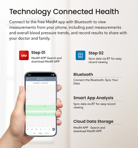 TRANSTEK Bluetooth Tensiomètre Fonctionnement à un <span class=keywords><strong>bouton</strong></span> Machine BP Appareils de mesure de l'hypertension artérielle numériques - Product Image 3