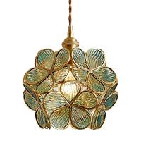 Lampu Gantung LED Tembaga Motif Bunga Vintage Prancis dengan Garansi 3 Tahun untuk Kamar Tidur, Kedai Kopi, Ruang Makan