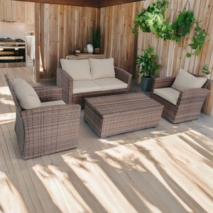 Vente directe d'usine et vente en gros d'ensemble de 4 meubles de patio de luxe meubles de jardin canapé en <span class=keywords><strong>rotin</strong></span> d'extérieur - Product Image 2