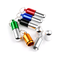 Bouteille de pilule de 32g avec porte-clés cartouche scellée étanche en alliage d'aluminium pour la médecine et le réservoir de sauvetage