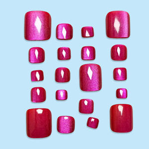 96 <span class=keywords><strong>Uñas</strong></span> Postizas Acrílicas de Cobertura Completa con Diseño Cuadrado Ojo de Gato, Color Rosa, de Lujo, Duraderas y Fáciles de Usar - Product Image 6