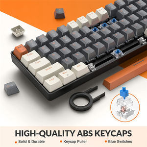 <span class=keywords><strong>Clavier</strong></span> mécanique sans fil BT5.0/2.4GHz double mode ergonomique compact avec touches PBT 65% pour jeux - Product Image 5