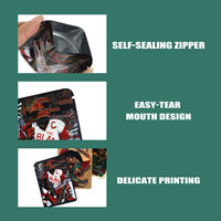 Impression numérique colorée feuille d'aluminium personnalisée refermable debout sac de pochette d'emballage en mylar à fermeture éclair anti-odeur pour le stockage des aliments
