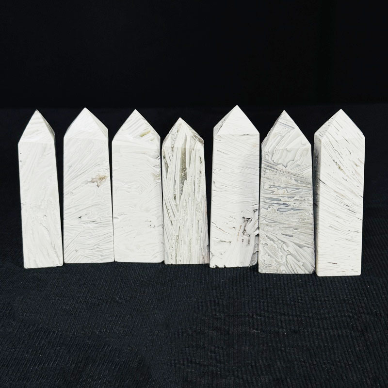 White Mexican Agate Tower