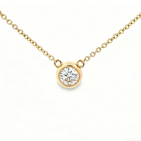 Collier pendentif classique en diamant de laboratoire taille brillant, plaqué or blanc, jaune ou rose 14K 18K, bijou de fiançailles solitaire unisexe