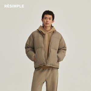 Abrigo de punto de alta gama de marca de moda, de tejido de lana, cuello corto sencillo, corte recto, para hombre y mujer, informal, impermeable, con cremallera, 95% lana - Product Image 2