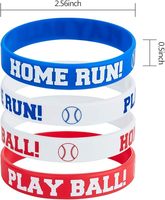 Gelang Baseball Silikon 100% Kustomisasi Pabrik, Gelang Karet Baseball untuk Hadiah dan Souvenir Pesta (24 Buah)
