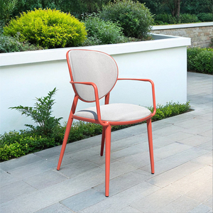 Đơn giản ngoài trời biệt thự Patio nhà hàng đồ nội thất bữa ăn tối Stackable ghế nhôm không thấm nước vải vườn bảng và bộ ghế bành - Product Image 5