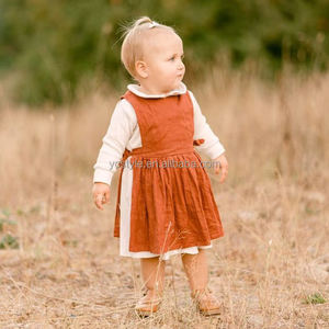 <strong>Toddler</strong> Button Down Scoop Back Summer Outfit Clothes Children Girls Vintage Wear Girl's Cotton Linen <strong>Dresses</strong> - Product Image 6