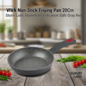 กระทะอลูมิเนียมเคลือบกันติด (20 ซม.) VIVÀ สีเทาและสีแดง 2244 - Product Image 3