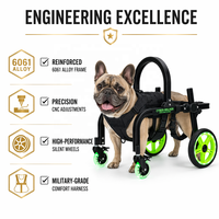 Fauteuil roulant pour chien réglable avec roues pivotantes, chariot de mobilité post-opératoire pour chiens de petite, moyenne et grande taille S-XL
