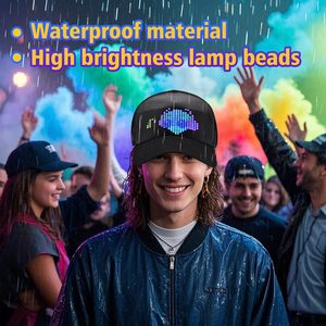 หมวกแก๊ป LED แสดงผลหน้าจอ ควบคุมผ่านแอพ Bluetooth สำหรับผู้ใหญ่ ผ้าตาข่าย ระบายอากาศ กันน้ำ พิมพ์ลายเรืองแสง - Product Image 5