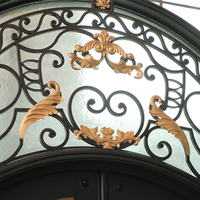 Portes en fer forgé à double battant LINCAI, dernières nouveautés, avec vitrage, en acier inoxydable, pour entrée commerciale moderne, extérieur, antivol, garantie 1 an
