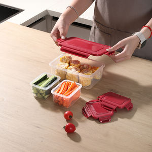 Zhanggong 3 uds contenedores de cocina apilables a prueba de fugas contenedor de almacenamiento de alimentos de plástico hermético para almacenamiento de carne, frutas y verduras - Product Image 4