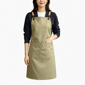 Waterproof Canvas Apron Stain Resistant Work Apron with <b>Pocket</b> Custom Logo for Restaurant Bar <b>Coffee</b> Shop Cleaning - Product Image 1