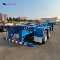 Nouvelles semi-remorques squelette pour camions, 20 et 40 pieds, avec châssis de conteneur en acier à remorquage par pare-chocs, pour transport