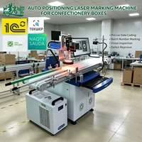 Machine de marquage laser pour conteneurs en étain, inspection visuelle des emballages de chocolat, codage de la date et du numéro de lot, rejet automatique des articles défectueux pour l'industrie alimentaire