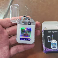 Briquet électrique à arc portable coupe-vent rechargeable par USB avec affichage numérique