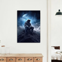 Tuval Boyama Astronot Ay Portresi Lüks Modern Sanat Posterler Baskılar Özel Boyut Duvar Sanatı HD Resim Odası Ev Dekor