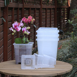 Pots d'orchidées, trous, soucoupes, plante en <span class=keywords><strong>plastique</strong></span> transparent, <span class=keywords><strong>jardinière</strong></span> d'intérieur, Mini <span class=keywords><strong>jardinière</strong></span>, pot de fleurs d'extérieur, pots de fleurs en <span class=keywords><strong>plastique</strong></span> - Product Image 5