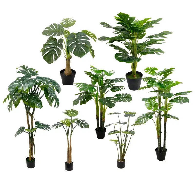 Senmasine personalizzato verde artificiale in vaso alberi con retro a tartaruga all'aperto giardino interno Gome Decor piante finte Monstera