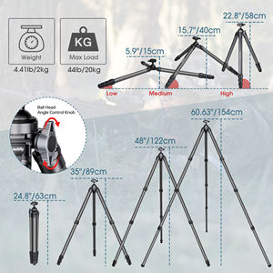 ขาตั้งกล้องคาร์บอนไฟเบอร์แบบ Heavy Duty รับน้ำหนักได้ 20 กก. พร้อมแผ่นปลดเร็ว ปรับระดับได้ สำหรับกล้องส่องทางไกล ล่าสัตว์ - Product Image 3
