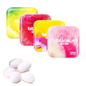 Custom logo air tight portable blink small square mint tin box with hinged lid with air tight plastic inner cover