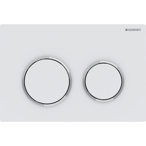Placa de Control de Botones de Doble Descarga para Inodoro Omega 20 en Acabado Blanco Mate/Cromo/Blanco Mate - Product Image 3