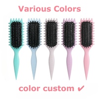 Brosse à cheveux multifonction pour définir les boucles, avec logo personnalisé, pour volume et définition des bords, en plastique, pour cheveux mouillés
