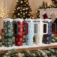 Gobelet de voyage de luxe en acier inoxydable de 40 oz, tasse isotherme à double paroi avec poignée pour un cadeau haut de gamme