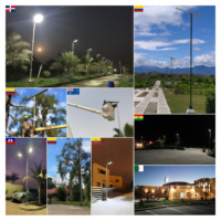 Lampadaire solaire LED à batterie, 600W multi-watts, haute luminosité 22000lm, IP65, en aluminium, pour usage extérieur, jardin et domestique
