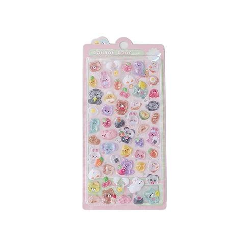 Cute 3D Embossed UV Printed Nail Stickers DIY Decorative Phone Case Journal Stickers for Girls for Promotional Gifts