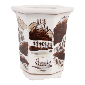 Bougie parfumée en céramique, design chinoiserie, petit porte-bougie pour intérieur/extérieur, accent décoratif - Product Image 3