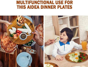 Özel lüks mutfak kırılmaz yemek yemek aperatif hizmet yemekleri yuvarlak doğal ahşap servis örtüsü - Product Image 5