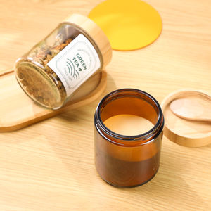 <span class=keywords><strong>Pot</strong></span> <span class=keywords><strong>de</strong></span> <span class=keywords><strong>miel</strong></span> en verre <span class=keywords><strong>de</strong></span> 250ml avec étiquette personnalisée <span class=keywords><strong>pot</strong></span> d'emballage <span class=keywords><strong>de</strong></span> gelée alimentaire nouveau design à face droite avec dessus en bois en plastique - Product Image 4