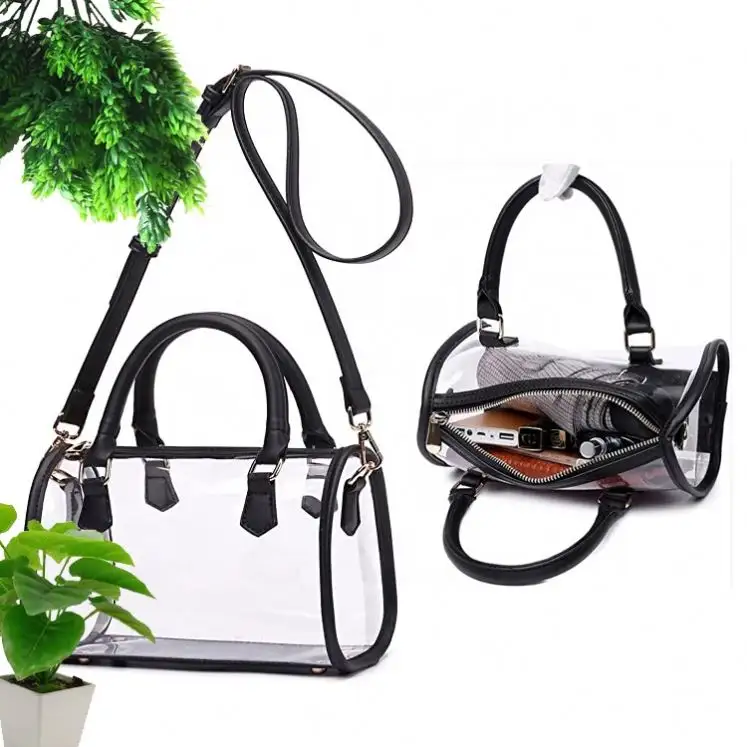 Factory Fashional PVC Plastic Bag Top Handle Satchel for Working, Shopping, Beach, Dating, Traveling