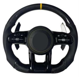 Volante Deportivo AMG de Fibra de Carbono y Cuero para <span class=keywords><strong>Mercedes</strong></span> Benz C <span class=keywords><strong>E</strong></span> S G GLE GLS GLC CLS W213 W222 W205 C63, Edición Nueva Mejorada - Product Image 2
