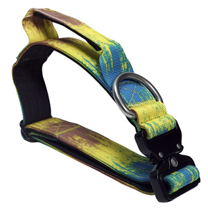 Vibrant Tie-Dye Luxury Tactical Dog Collar Personalized Durable Nylon Training Collar Stainless Steel D <b>Ring</b> Metal Hardware - Product Image 4